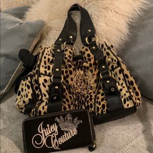 VINTAGE USED Juicy Couture cheetah bag and wallet